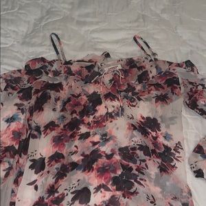 Pink floral shirt